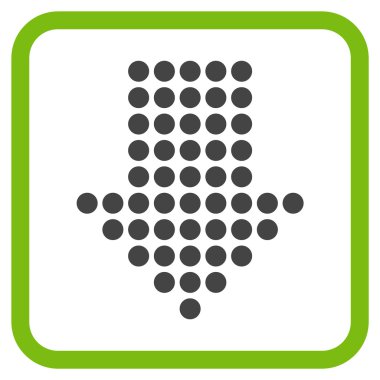 Vektör simgesi bir çerçeve içinde aşağı noktalı ok