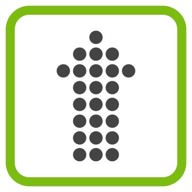 Vektör simgesi bir çerçeve içinde yukarı noktalı ok