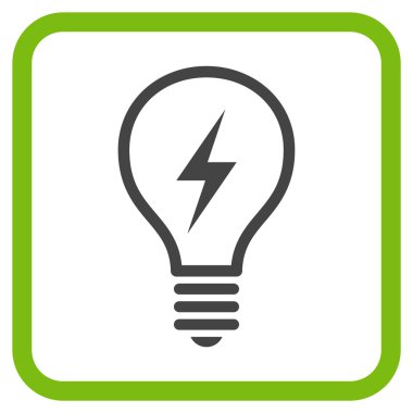 Elektrikli ampul vektör simgesi bir çerçeve içinde