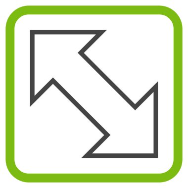 Exchange çapraz vektör simgesi bir çerçeve içinde