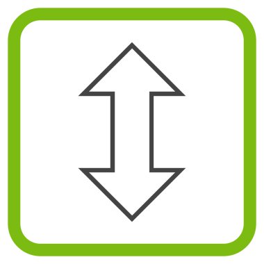 Exchange dikey vektör simgesi bir çerçeve içinde