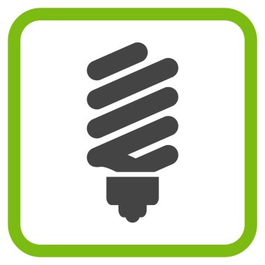 Floresan ampul vektör simgesi bir çerçeve içinde