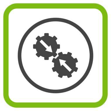 Dişli Tümleştirme vektör simgesi bir çerçeve içinde