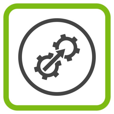 Dişli Tümleştirme vektör simgesi bir çerçeve içinde