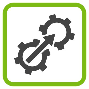 Dişli Tümleştirme vektör simgesi bir çerçeve içinde