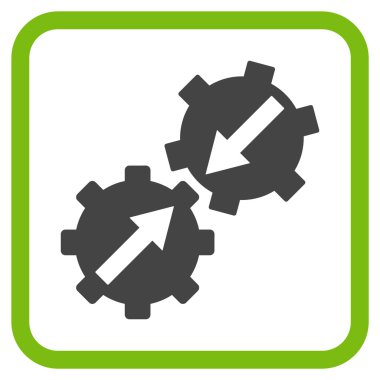 Dişli Tümleştirme vektör simgesi bir çerçeve içinde