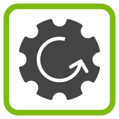 Dişli döndürme vektör simgesi bir çerçeve içinde