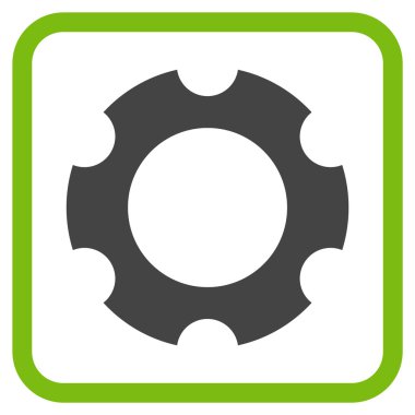 Dişli vektör simgesi bir çerçeve içinde