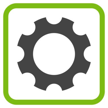 Dişli vektör simgesi bir çerçeve içinde