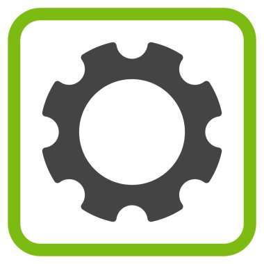 Dişli vektör simgesi bir çerçeve içinde