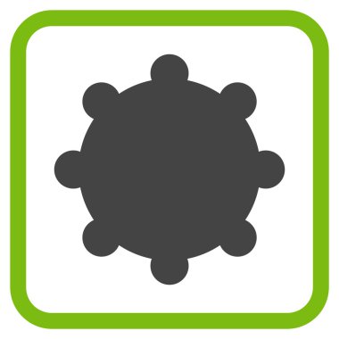 Dişli vektör simgesi bir çerçeve içinde