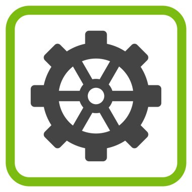 Dişli vektör simgesi bir çerçeve içinde