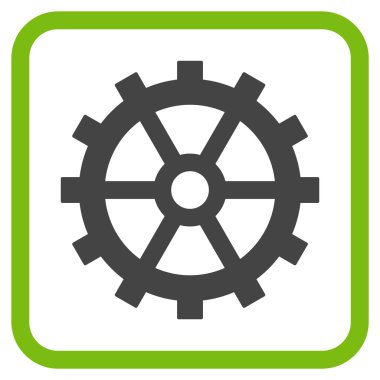 Dişli vektör simgesi bir çerçeve içinde