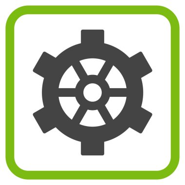 Dişli vektör simgesi bir çerçeve içinde