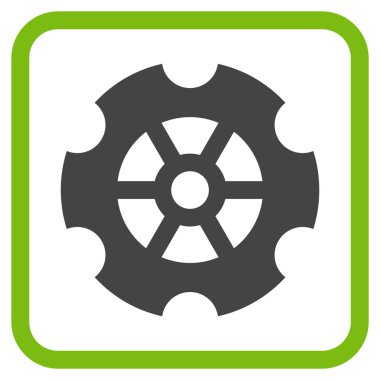 Dişli vektör simgesi bir çerçeve içinde