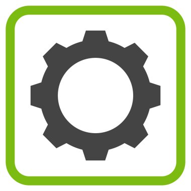 Dişli vektör simgesi bir çerçeve içinde