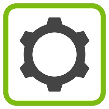 Dişli vektör simgesi bir çerçeve içinde