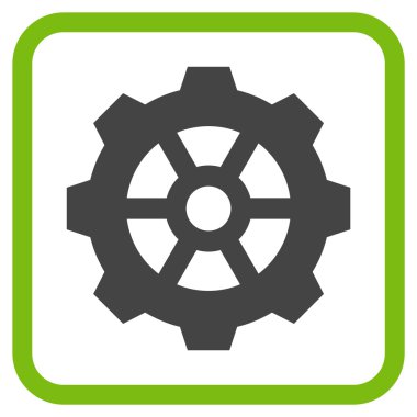 Dişli vektör simgesi bir çerçeve içinde