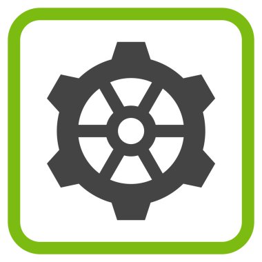 Dişli vektör simgesi bir çerçeve içinde