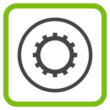 Dişli vektör simgesi bir çerçeve içinde