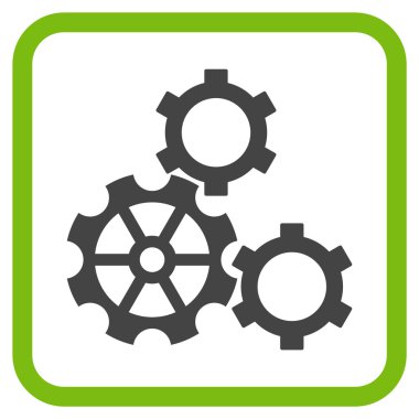 Gears'ı vektör simgesi bir çerçeve içinde