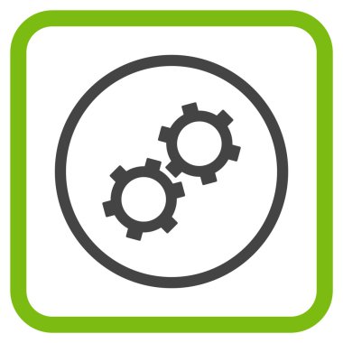 Gears'ı vektör simgesi bir çerçeve içinde