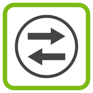 Yatay Çevir ok simge bir çerçeve içinde vektör