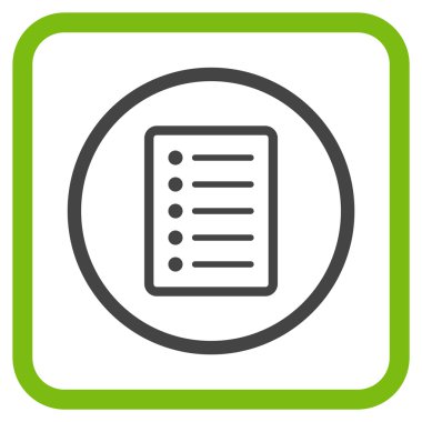 Liste sayfa vektör simgesi bir çerçeve içinde