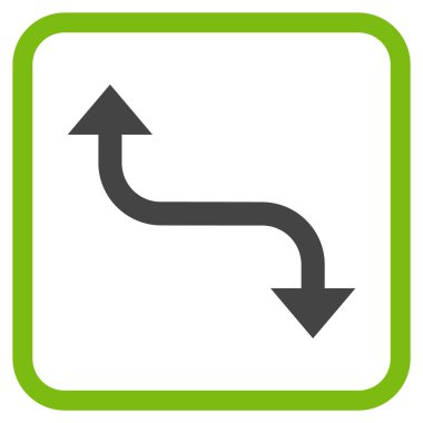 Bend ok vektör simgesi bir çerçeve içinde karşısında