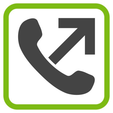 Giden arama vektör simgesi bir çerçeve içinde