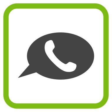 Telefon iletisi vektör simgesi bir çerçeve içinde