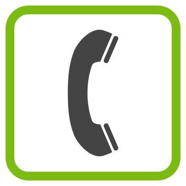 Telefon alıcı vektör simgesi bir çerçeve içinde