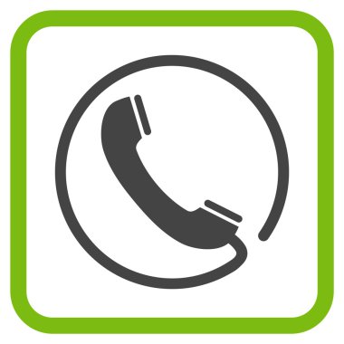 Telefon vektör simgesi bir çerçeve içinde