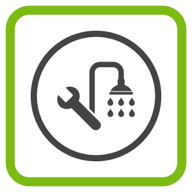 Sıhhi tesisat vektör simgesi bir çerçeve içinde