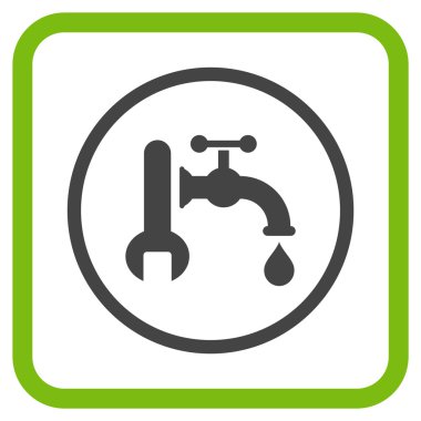 Sıhhi tesisat vektör simgesi bir çerçeve içinde