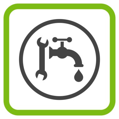 Sıhhi tesisat vektör simgesi bir çerçeve içinde