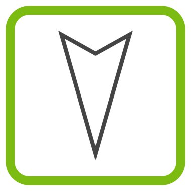 İşaretçi vektör simgesi bir çerçeve içinde aşağı