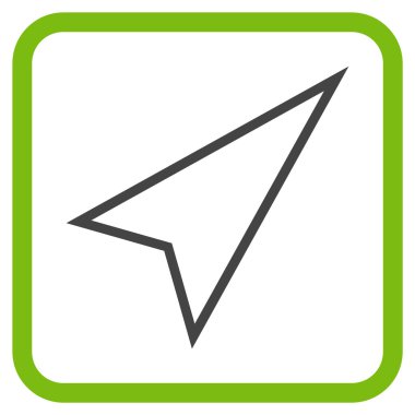 İşaretçiyi doğru yukarı vektör simgesi bir çerçeve içinde