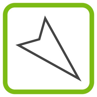 İşaretçi vektör simgesi bir çerçeve içinde aşağı