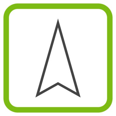 İşaretçi vektör simgesi bir çerçeve içinde yukarı