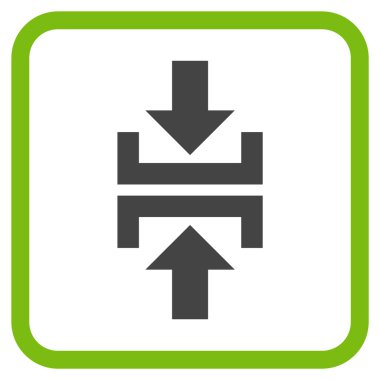 Basın düşey yönde vektör simgesi bir çerçeve içinde