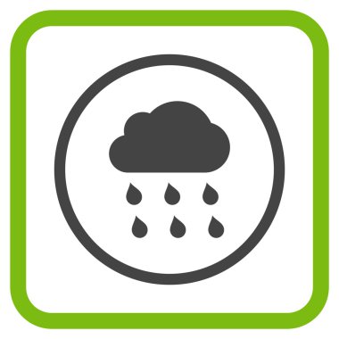 Yağmur bulutu vektör simgesi bir çerçeve içinde