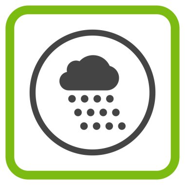 Yağmur bulutu vektör simgesi bir çerçeve içinde