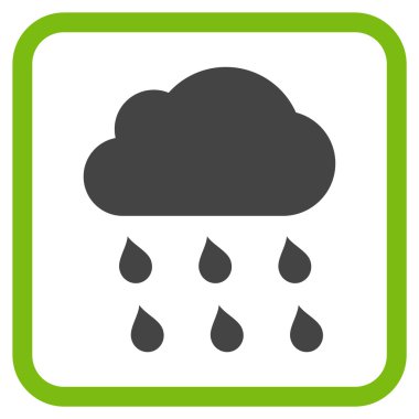 Yağmur bulutu vektör simgesi bir çerçeve içinde