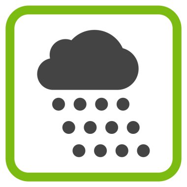 Yağmur bulutu vektör simgesi bir çerçeve içinde