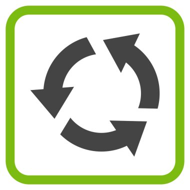 Geri dönüşüm vektör simgesi bir çerçeve içinde