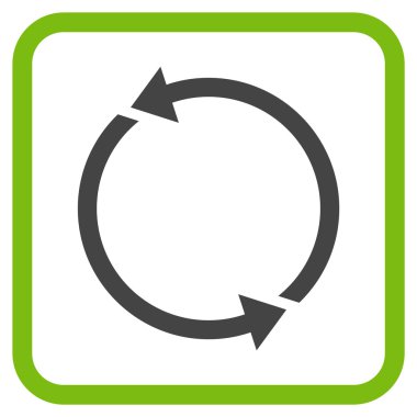 Geri dönüşüm vektör simgesi bir çerçeve içinde