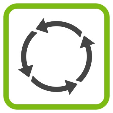 Geri dönüşüm vektör simgesi bir çerçeve içinde