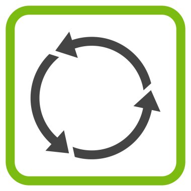 Geri dönüşüm vektör simgesi bir çerçeve içinde