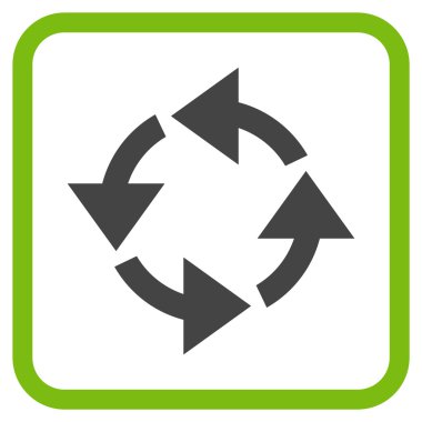 Geri dönüşüm vektör simgesi bir çerçeve içinde